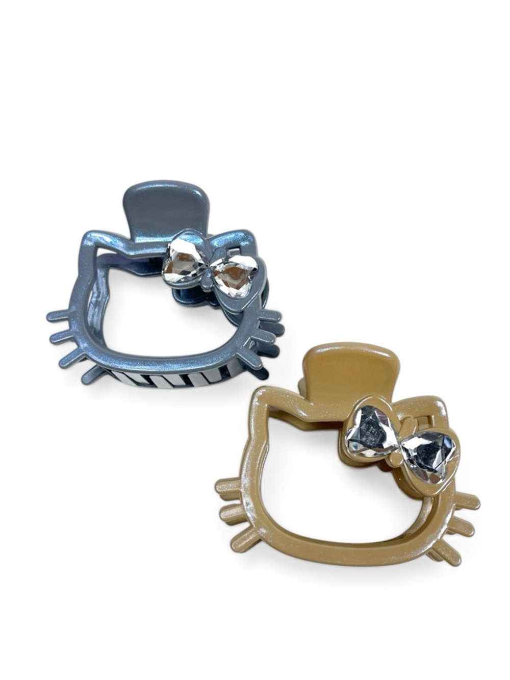 Kitty Style Rhinestone Bow Hair Claw Clips